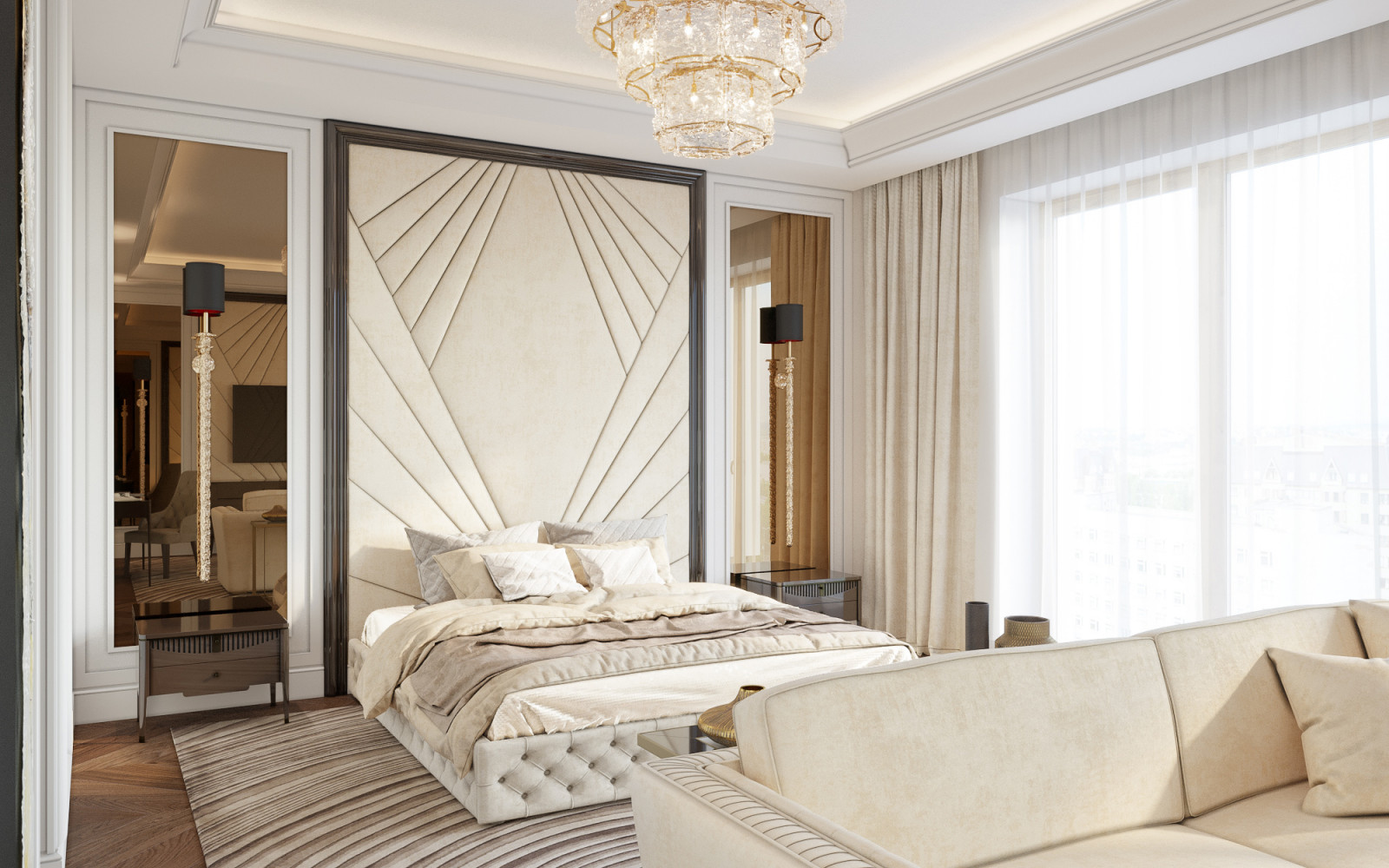 Квартира студия  ЖК Садовые кварталы в современном стиле