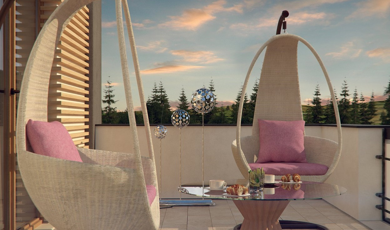 Дом с плоской кровлей и террасой