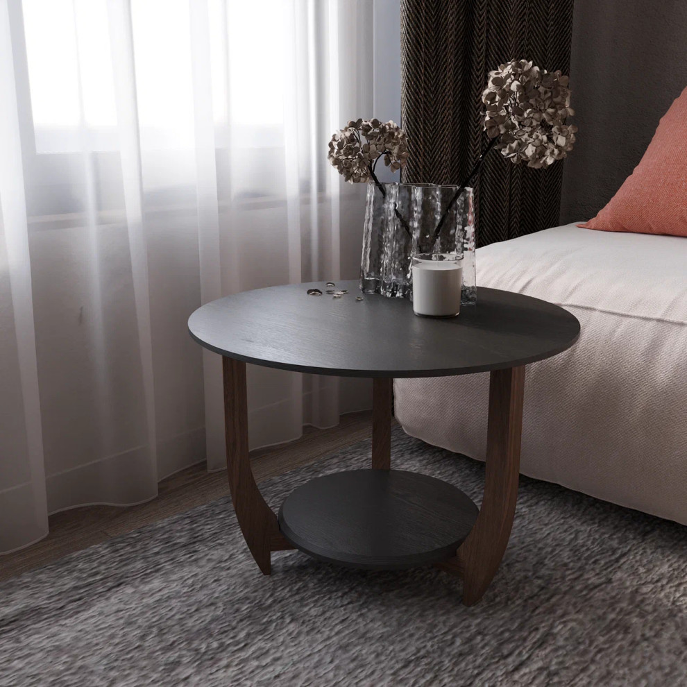 Обложка проекта: Журнальный столик ДОМОВОЙ черного цвета в гостиной