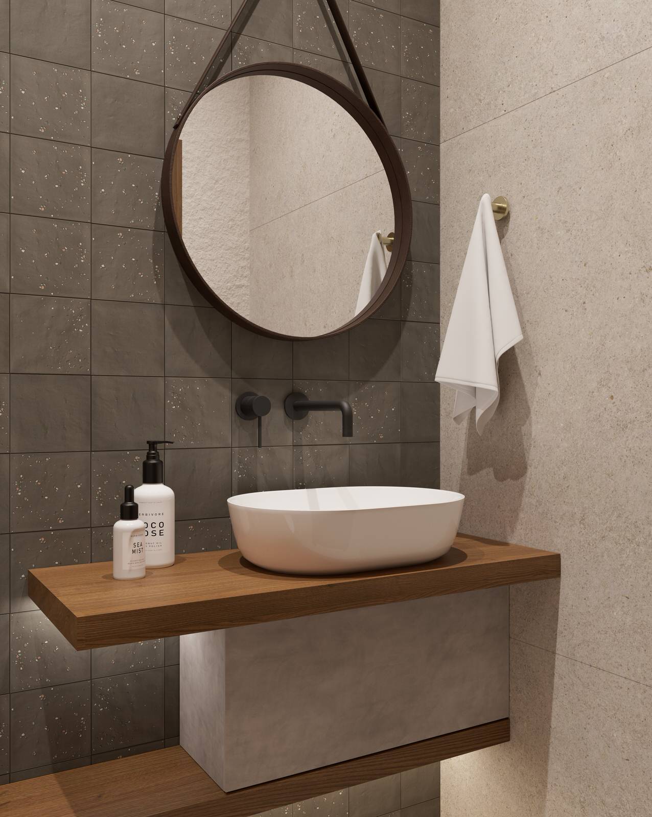 Проект квартиры в Москве, стиль ваби-саби