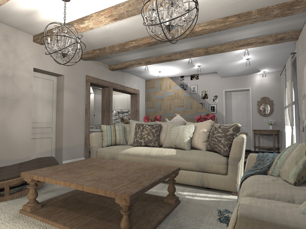 Кухня-гостиная в стиле Кантри