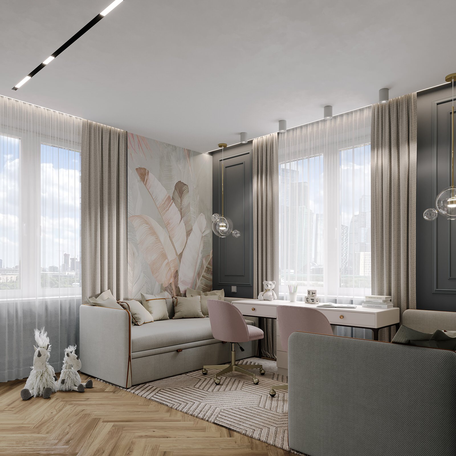 Обложка проекта: Детская комната в стиле неоклассика ЖК "Родной город"