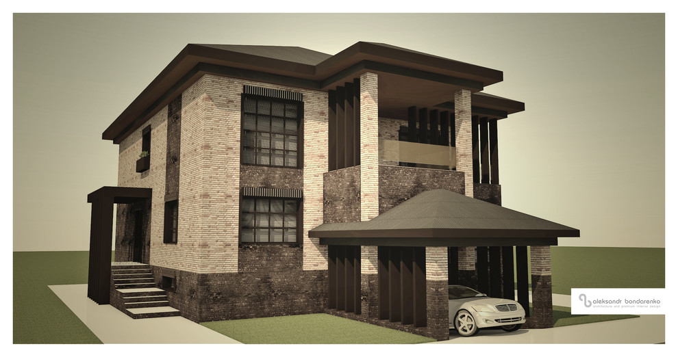 Архитектура в стиле лофт (коттедж на два хозяина в г.Краснодаре)