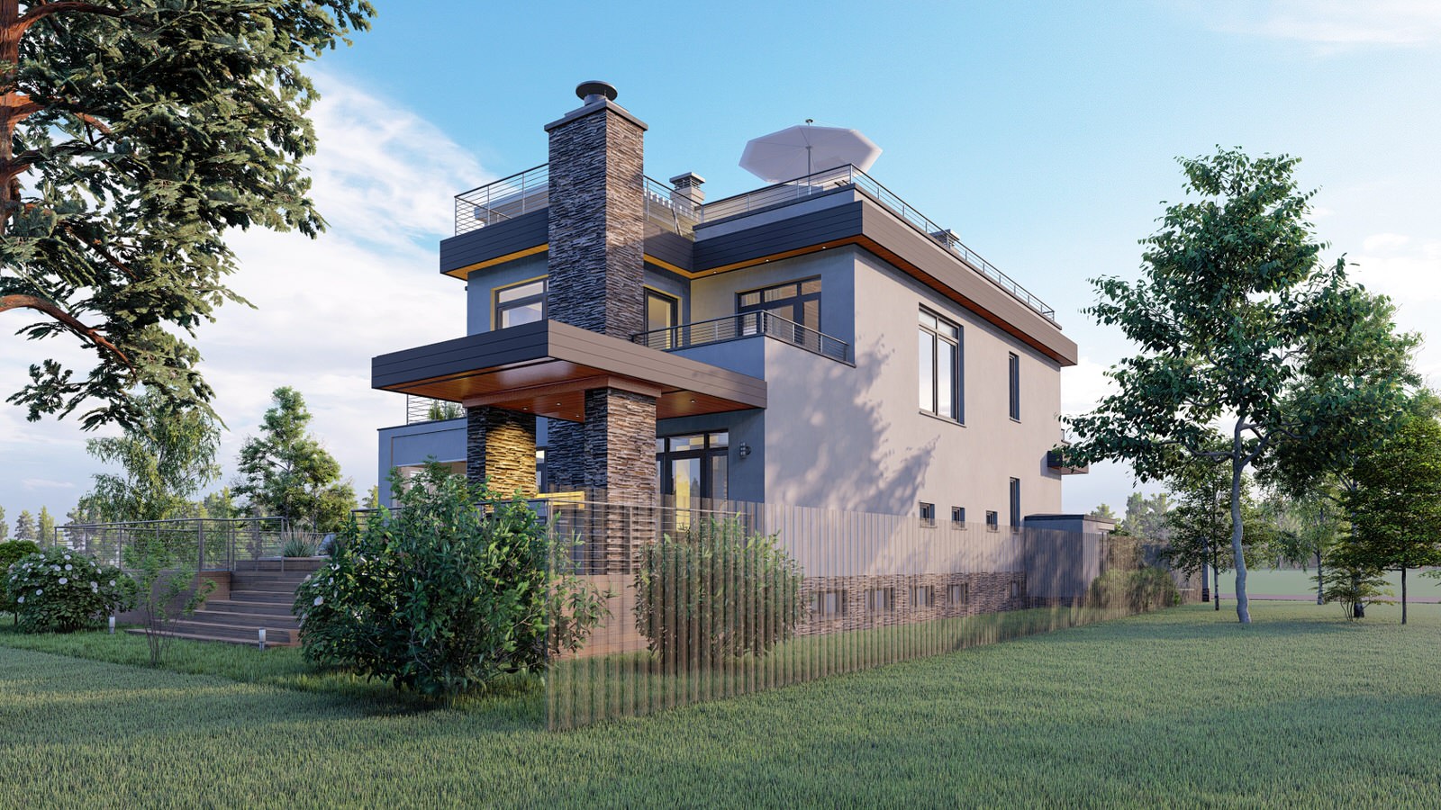 Современный загородный дом