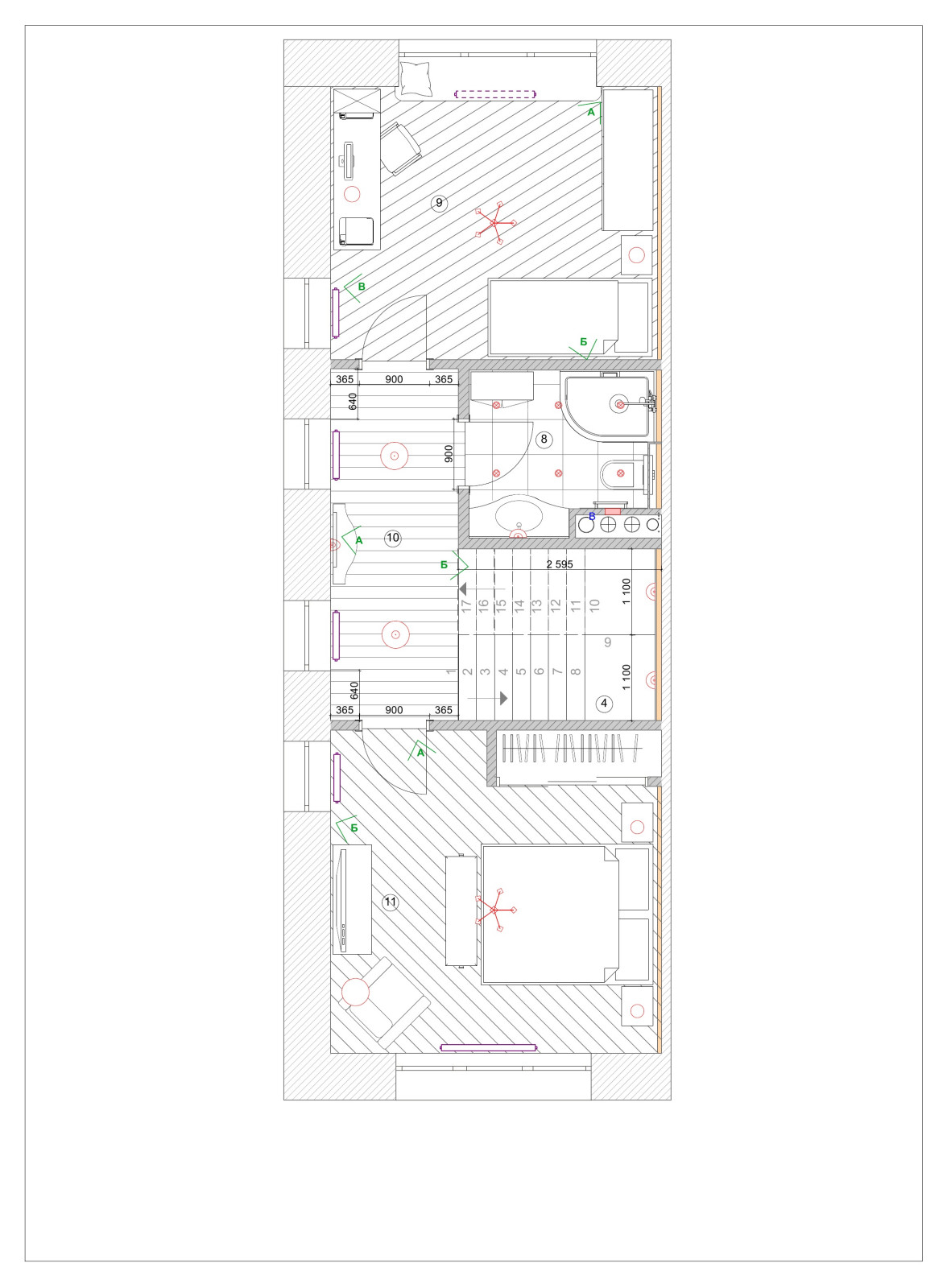 Рабочий и эскизный  проект. Таун-хауз Вяземское 156 м.кв.