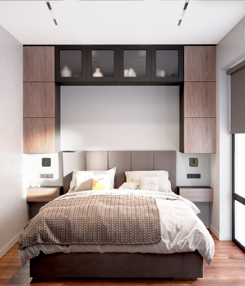 Спальня в однокомнатной квартире в ЖК "Селигер Сити"