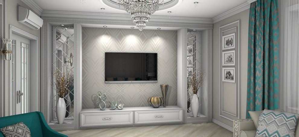Гостиная с элементам классического стиля