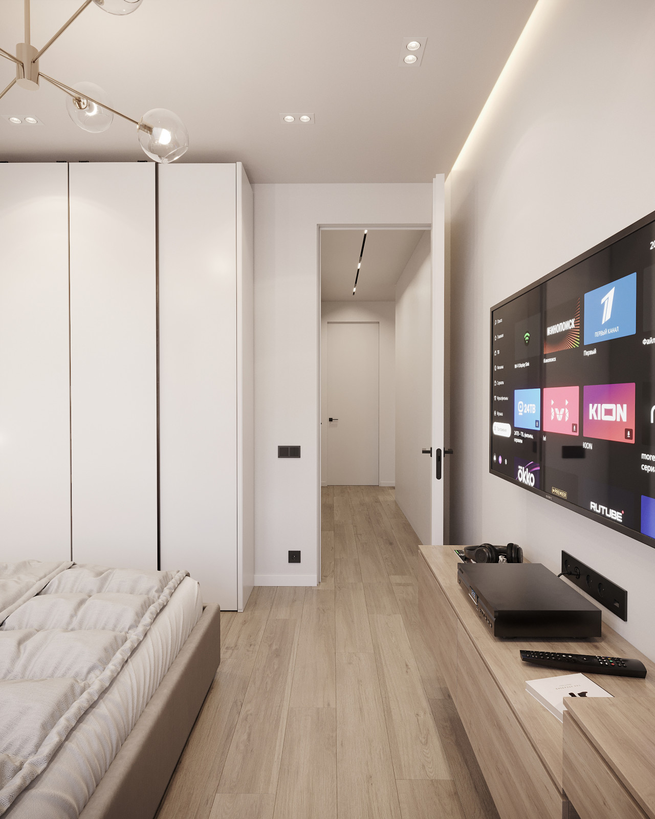 Дизайн и 3д-визуализация спальни в ЖК Преображение