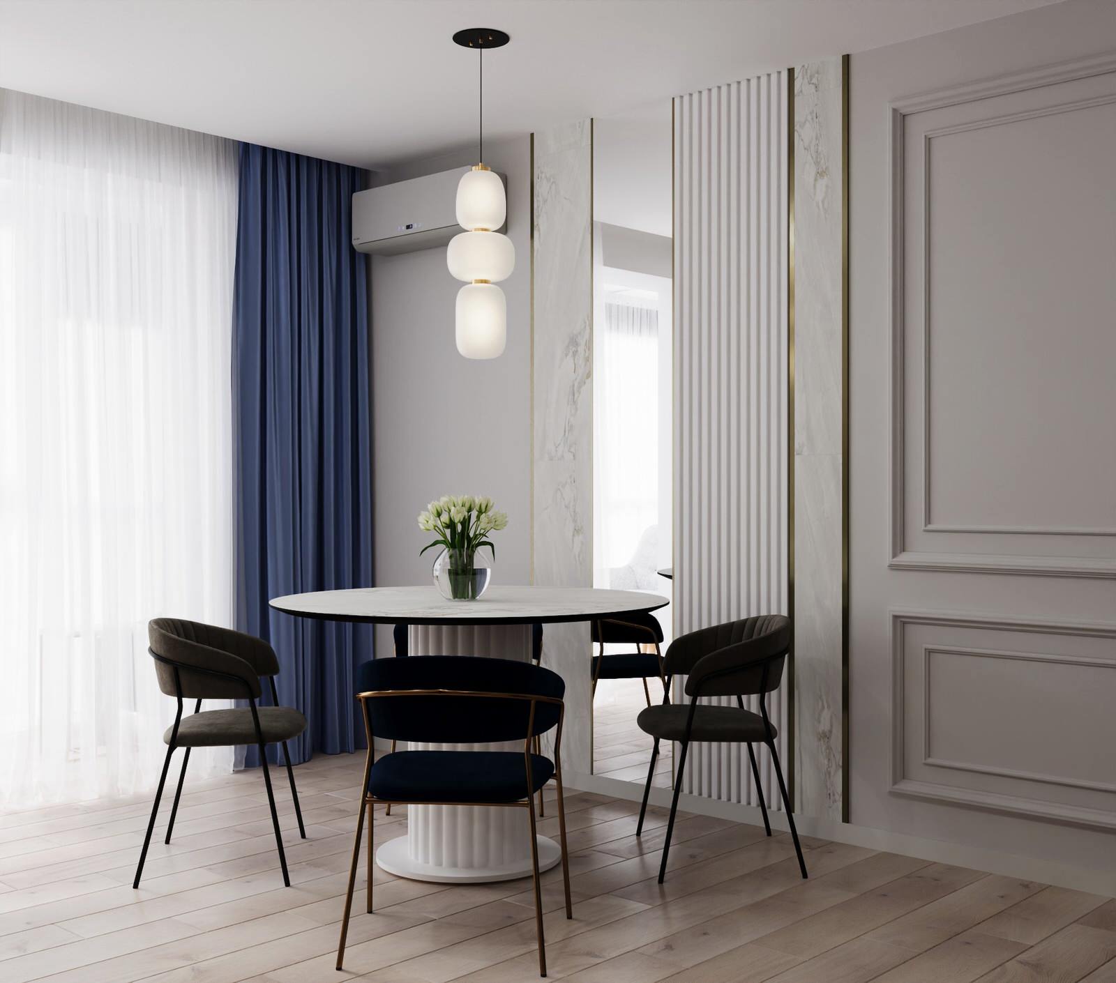 Обложка проекта: Дизайн трехкомнатной квартиры в стиле неоклассика I 103 м2