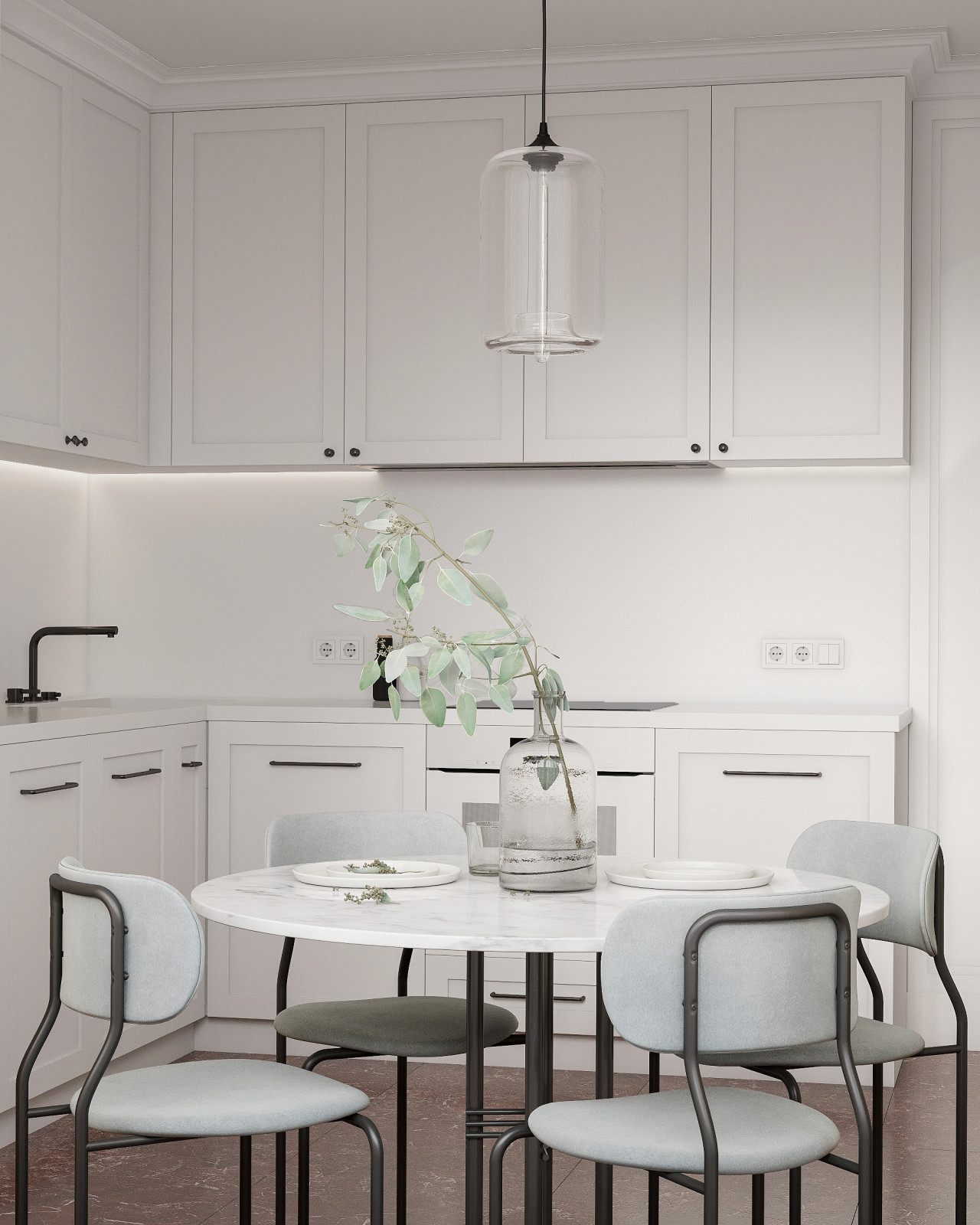 Квартира в стиле неоклассика, Мкр. «Бутово Парк», 68 кв.м.