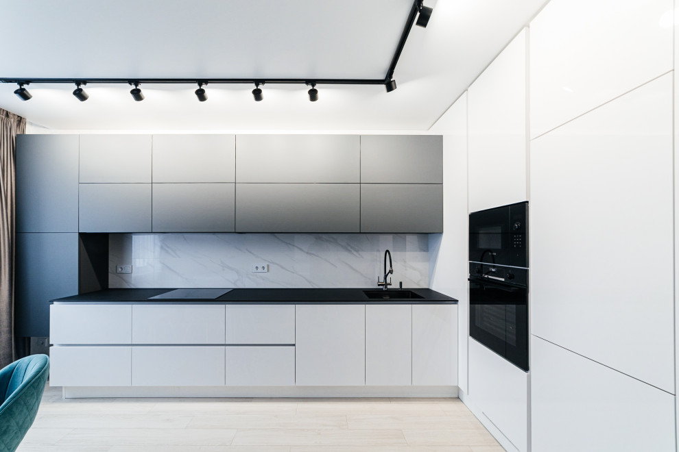 Угловая кухня с фасадами Fenix