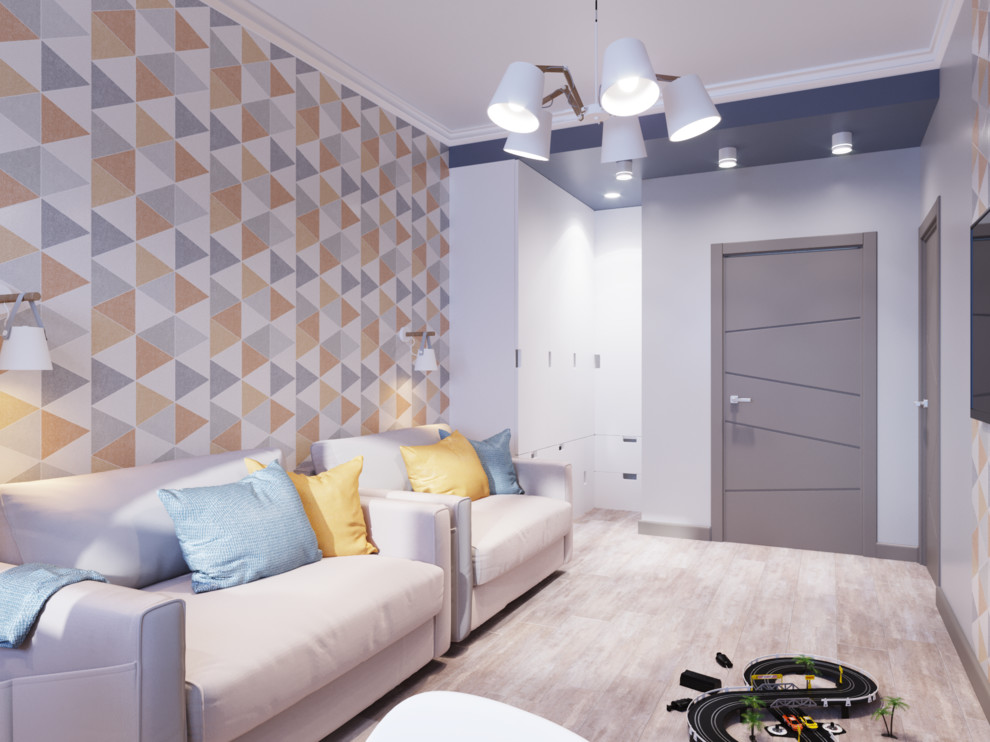 Комната близнецов. (дверь в санузел) Дизайн проект для многодетной семьи