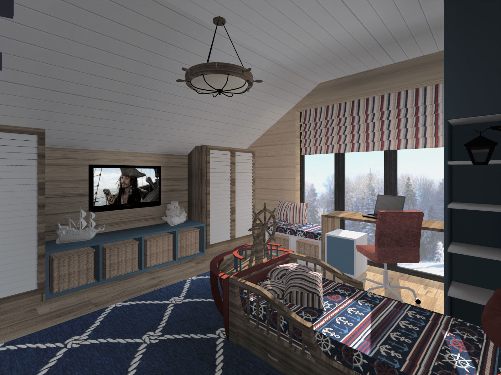 Деревянный дом в современном прочтении, 2 этаж