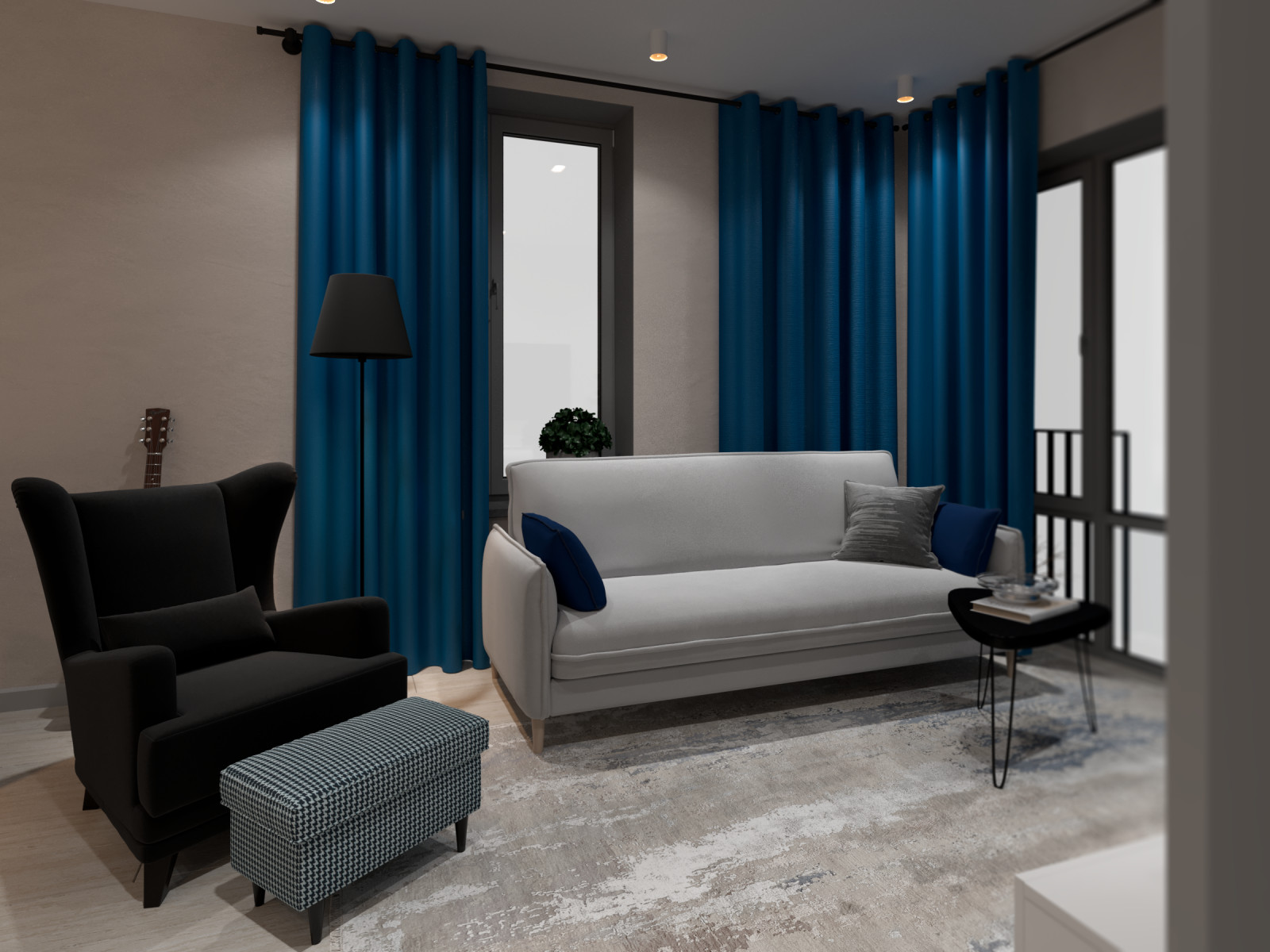 Квартира для холостяка (визуализации и коллажи)