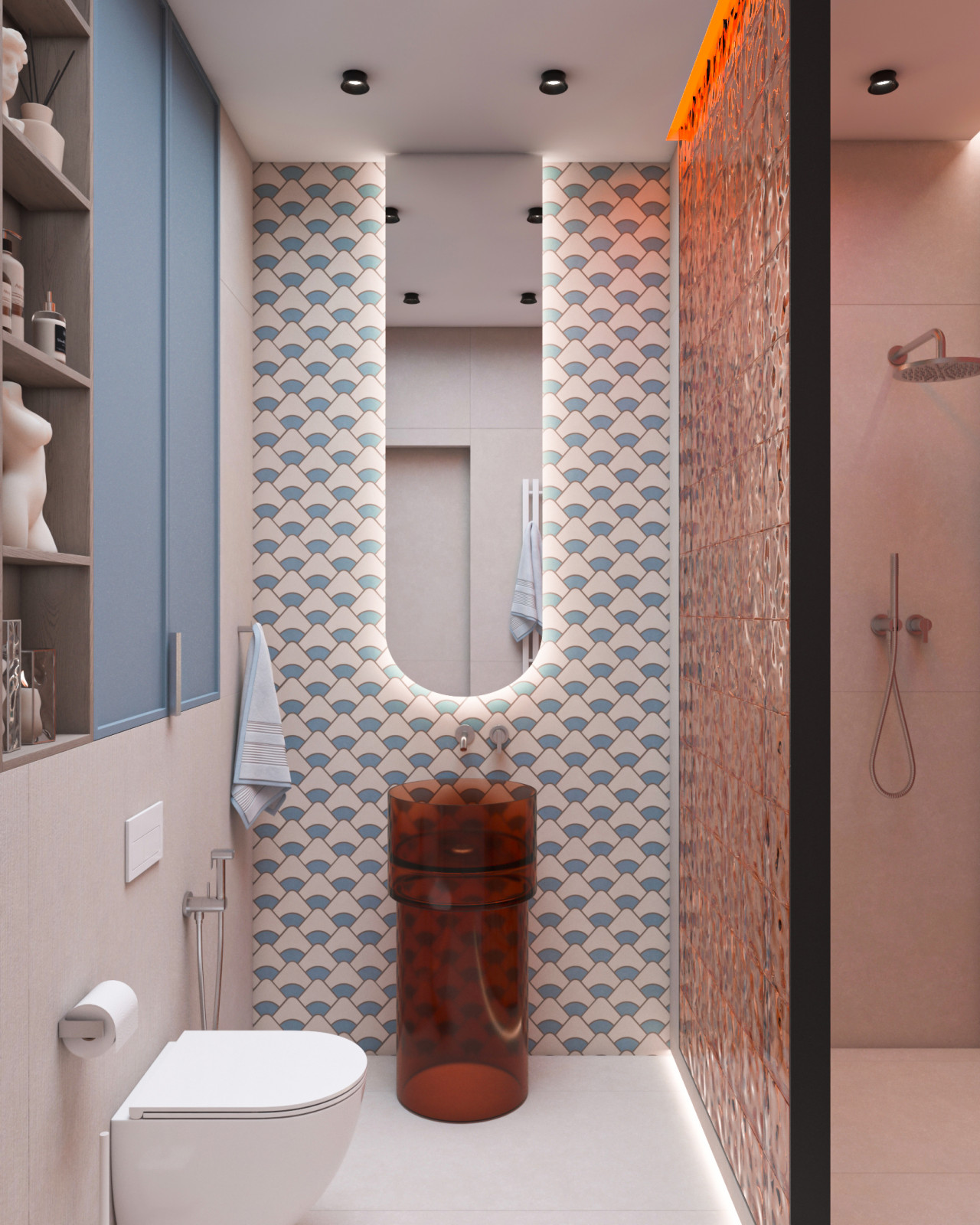 Дизайн двухкомнатной квартиры 65кв.м в центе города для молодой девушки.