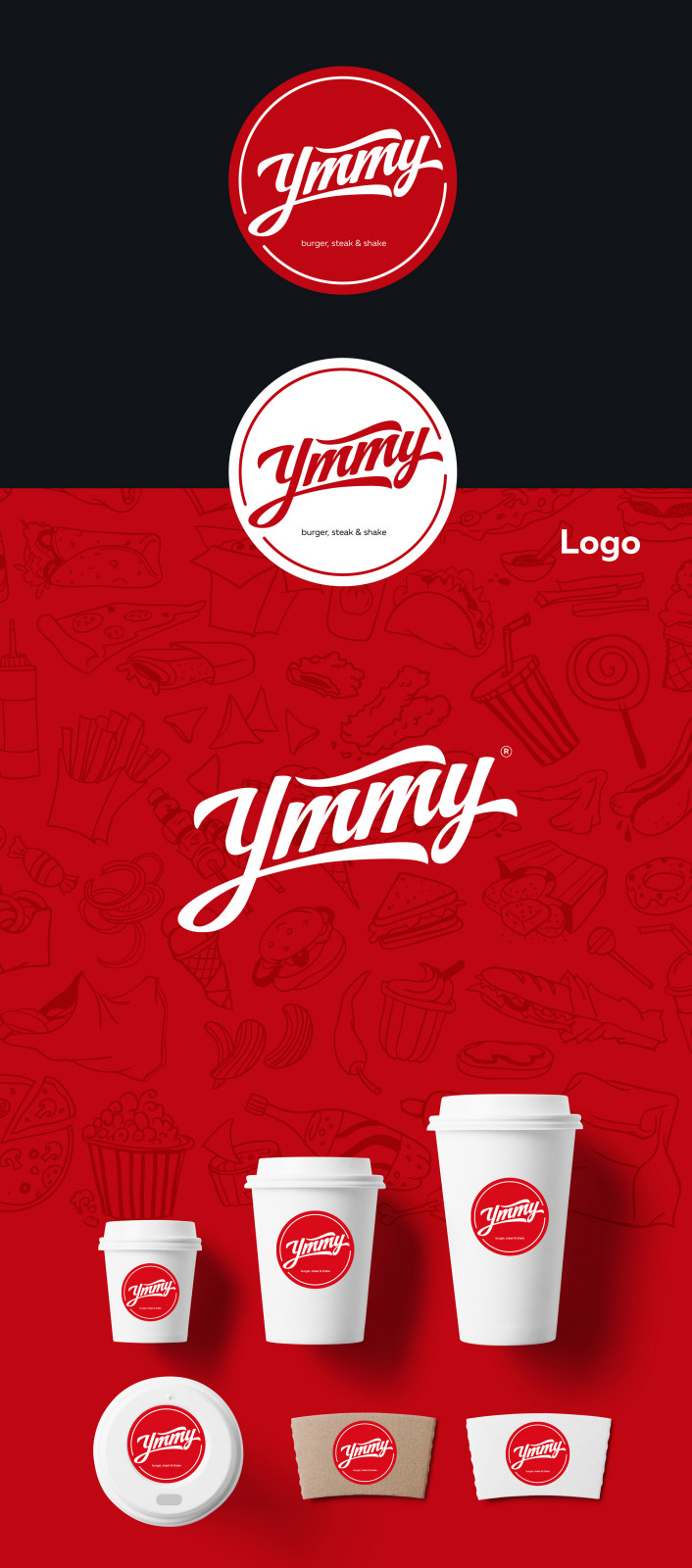 Проект интерьера с разработкой айдентики для сети кафе бистро "Юмми"