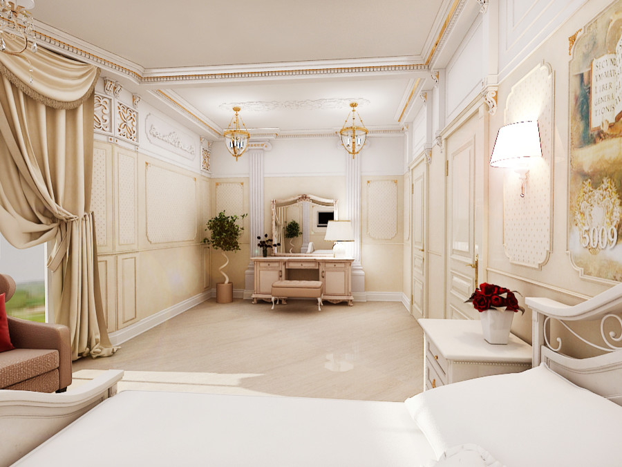 Интерьер загородного дома у озера