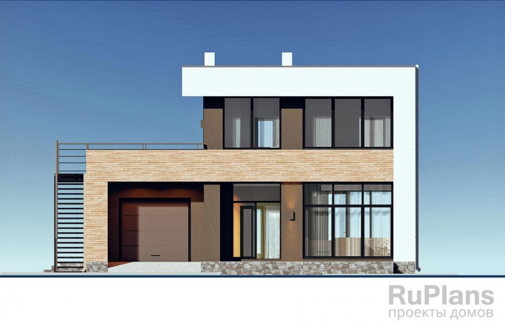 Rg6362 - Двухэтажный дом с гаражом и эксплуатируемой кровлей
