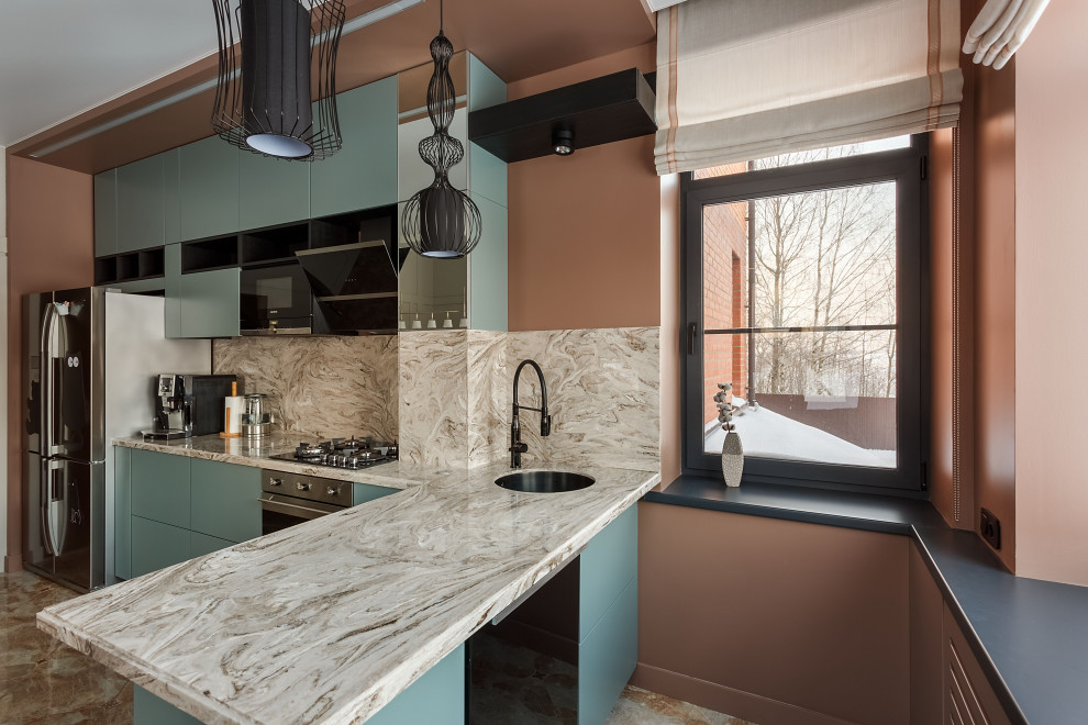 Кухня-столовая в загородном доме, Подмосковье