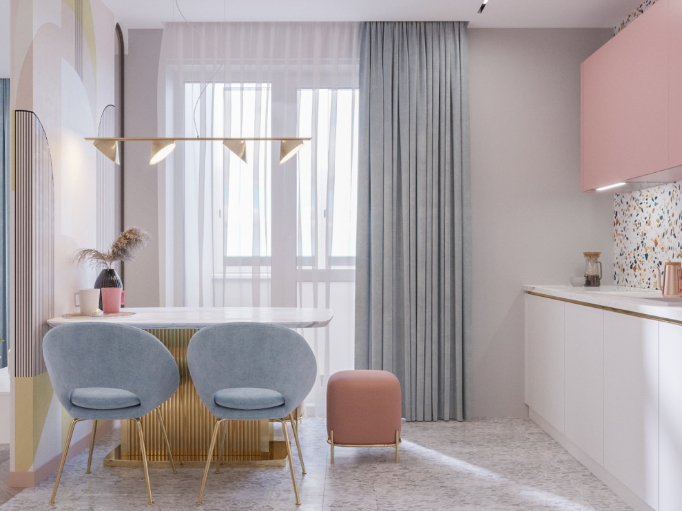 Квартира в нежных тонах для девушки студентки