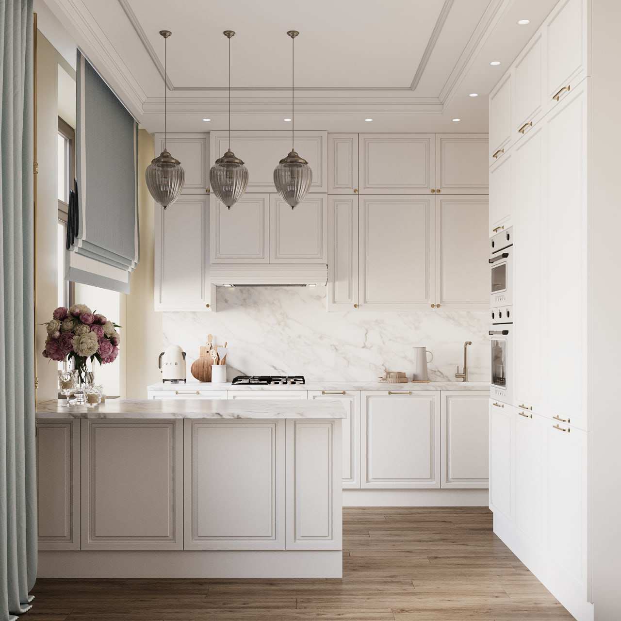 Дизайн-проект квартиры в "Сталинке" в классическом стиле