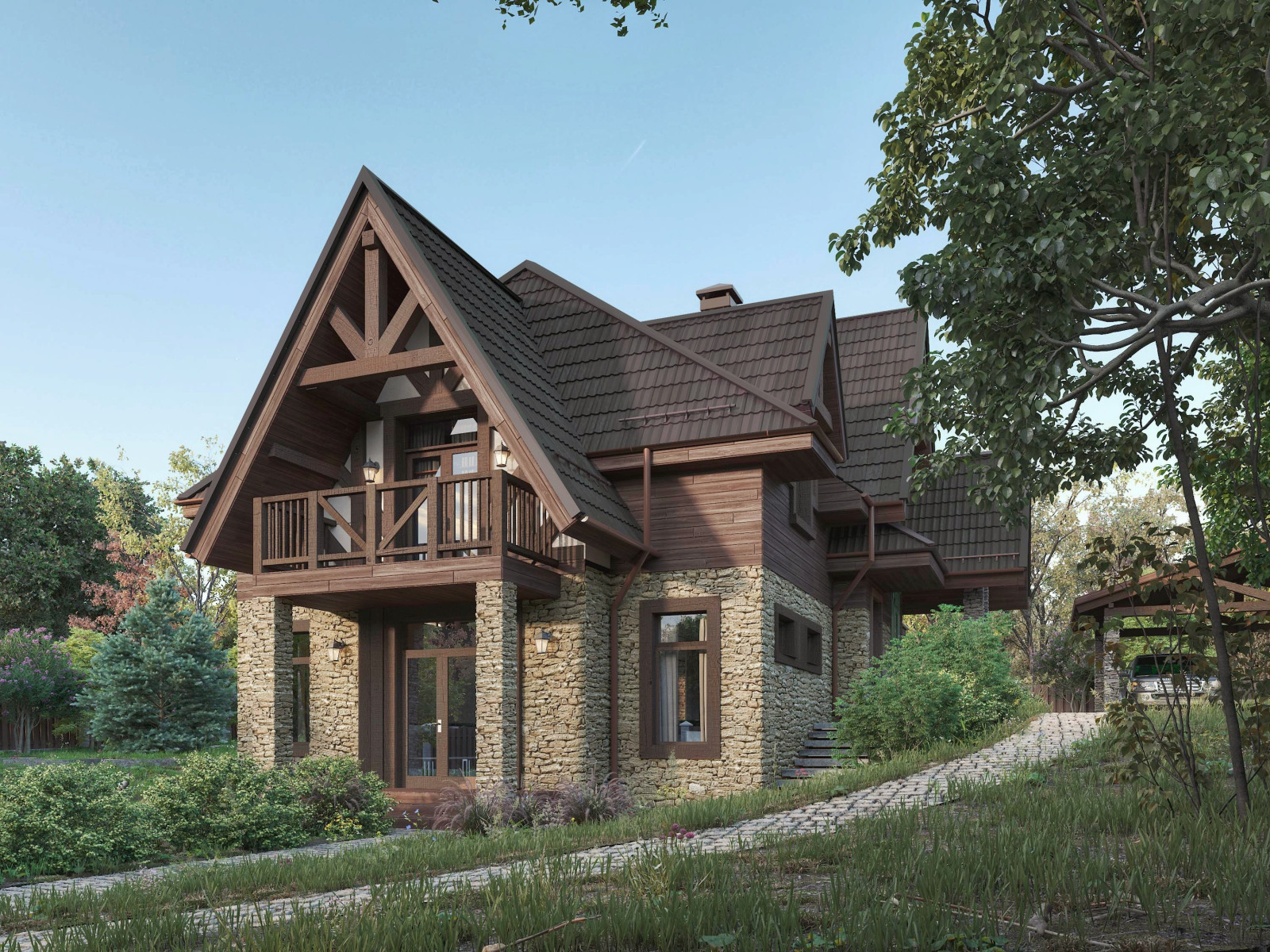 Архитектурный проект дома на рельефе