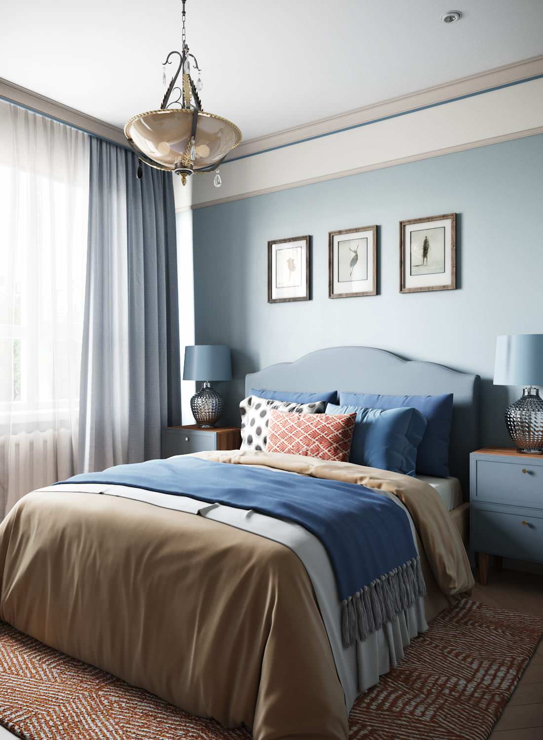 Квартира в голубых оттенках