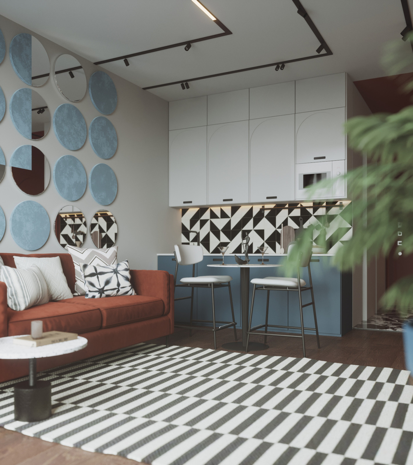 Студия в оливковом цвете