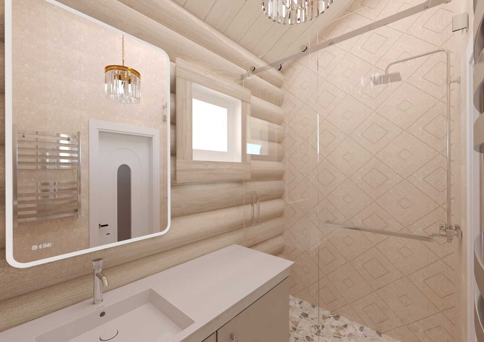 Дизайн загородного дома из бревна