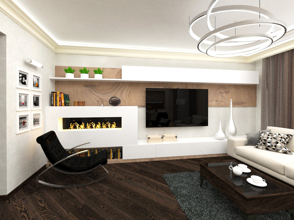 контрастный интерьер в современном стиле