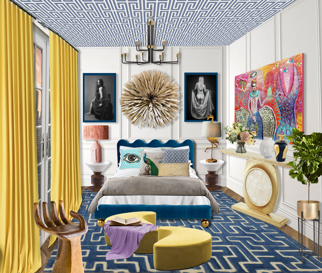 A bedroom in Jonatahn Adlers`s style