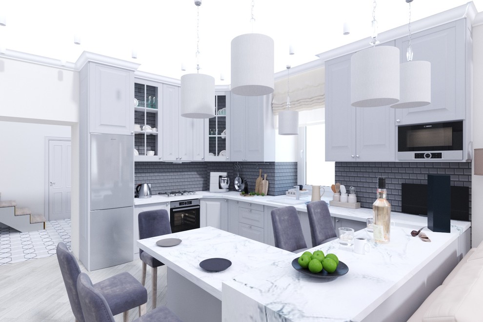 кухня гостиная в стиле классическом стиле