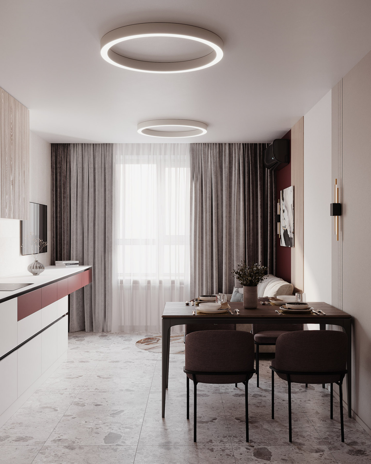 Кухня-гостиная из проекта ЖК Панова Парк