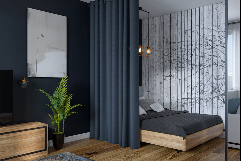 Спальная зона в однокомнатной квартире