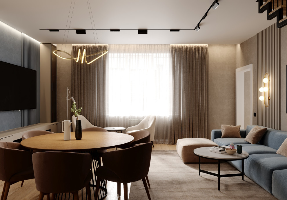 Дизайн кухни-гостиной в таунхаусе в Новосибирске