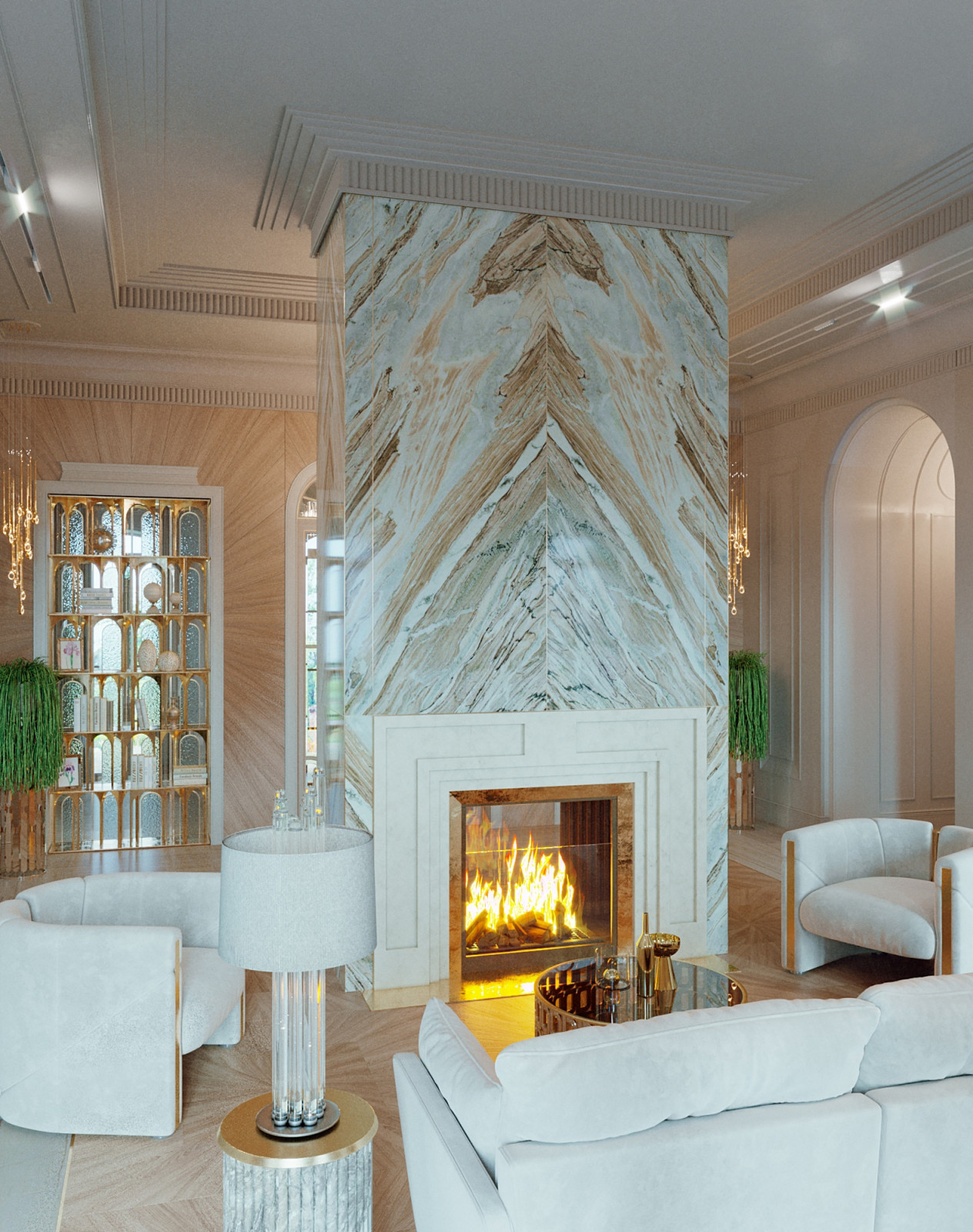 Проект гостиной в частном доме.