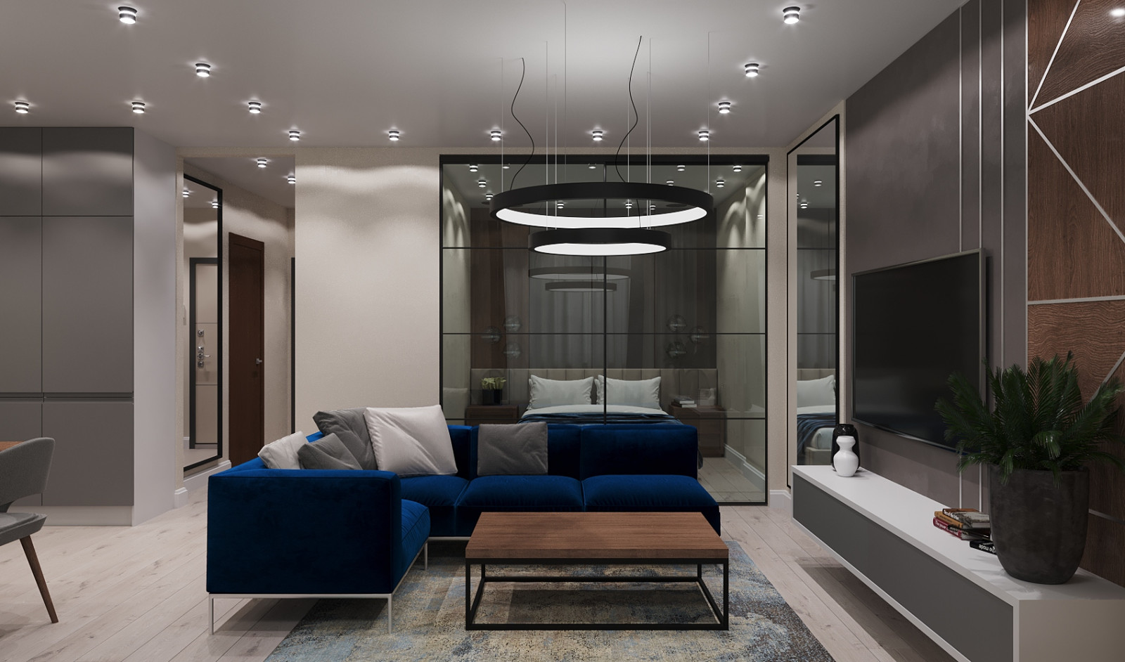 Обложка проекта: Однокомнатная квартира в стиле контемпорари