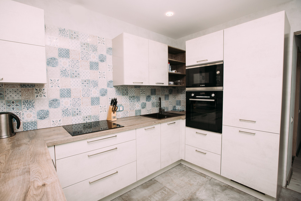 Белый бетон - Дуб Хафельланд