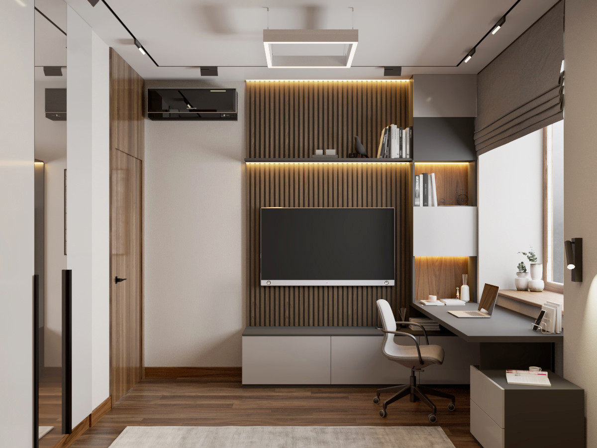 Современная городская квартира с панорамным остеклением в стиле ар-деко