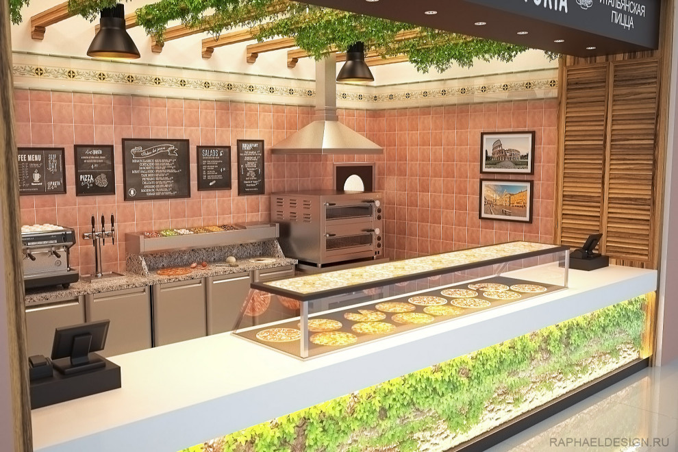 Дизайн пиццерии на фудкорте