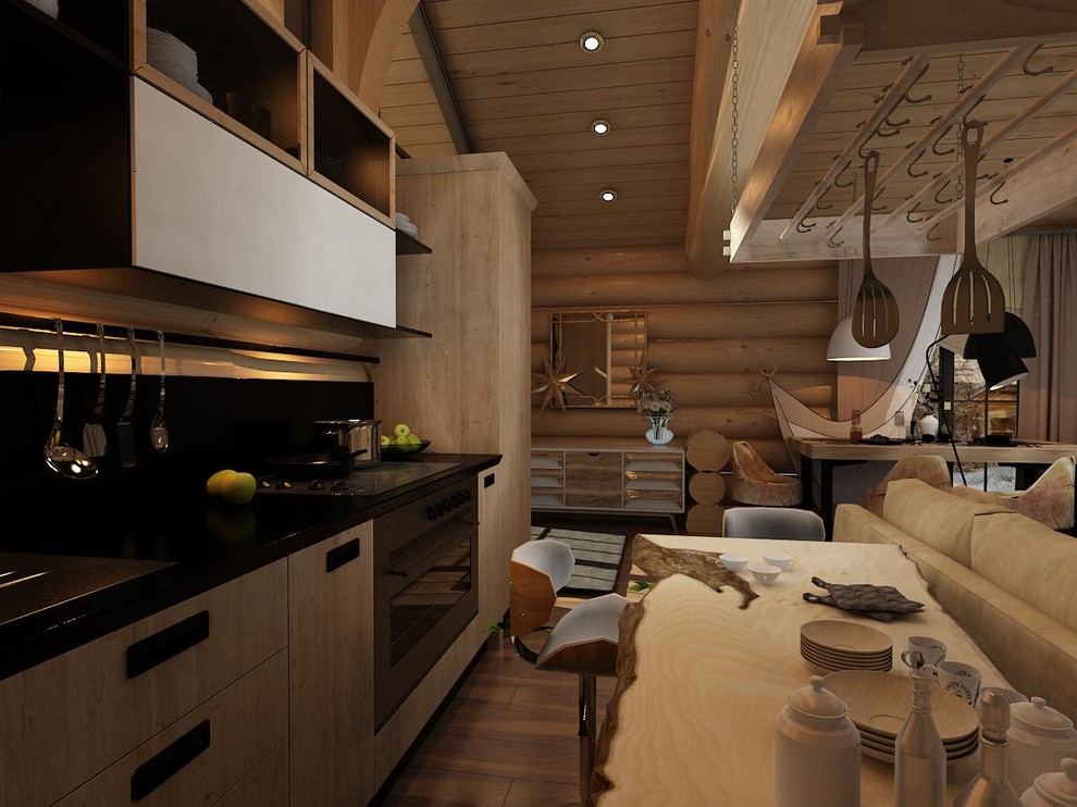 Проект, интерьер бани из бревна