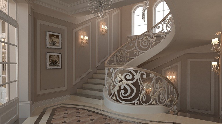 Дизайн проект интерьера роскошного дома в Чулково