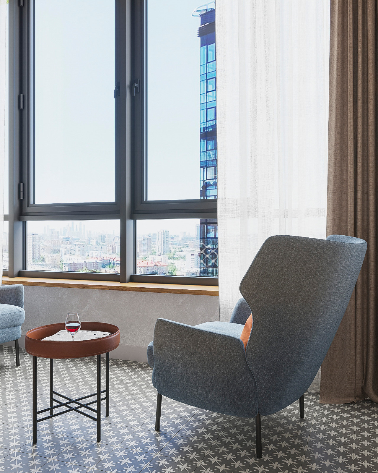 Оранжевое настроение. Квартира с панорамным видом 70 кв.м. в ЖК Дыхание