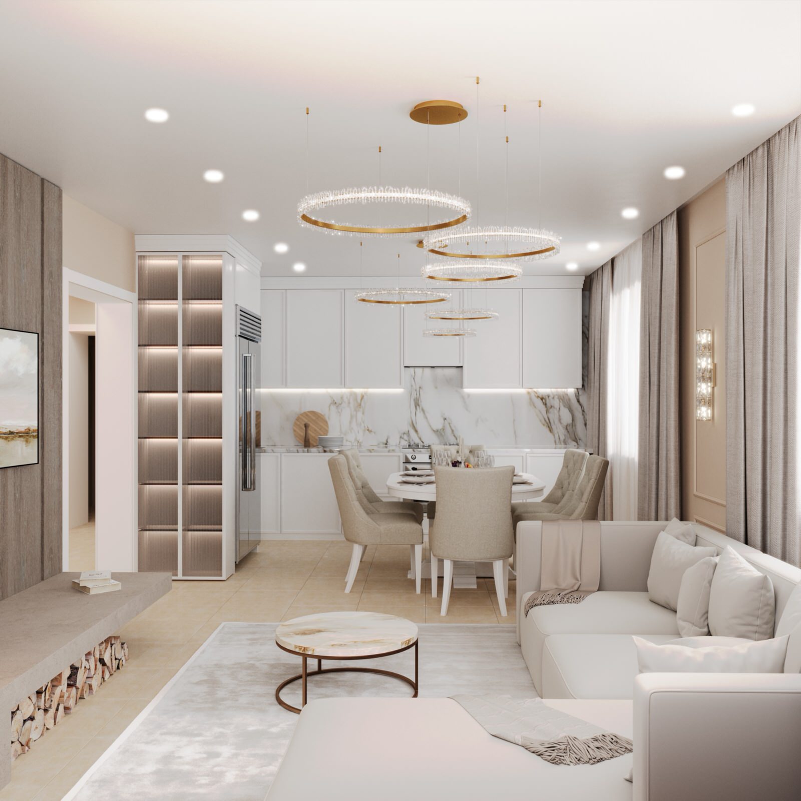 Обложка проекта: Проект загородного дома. Кухня-гостиная.