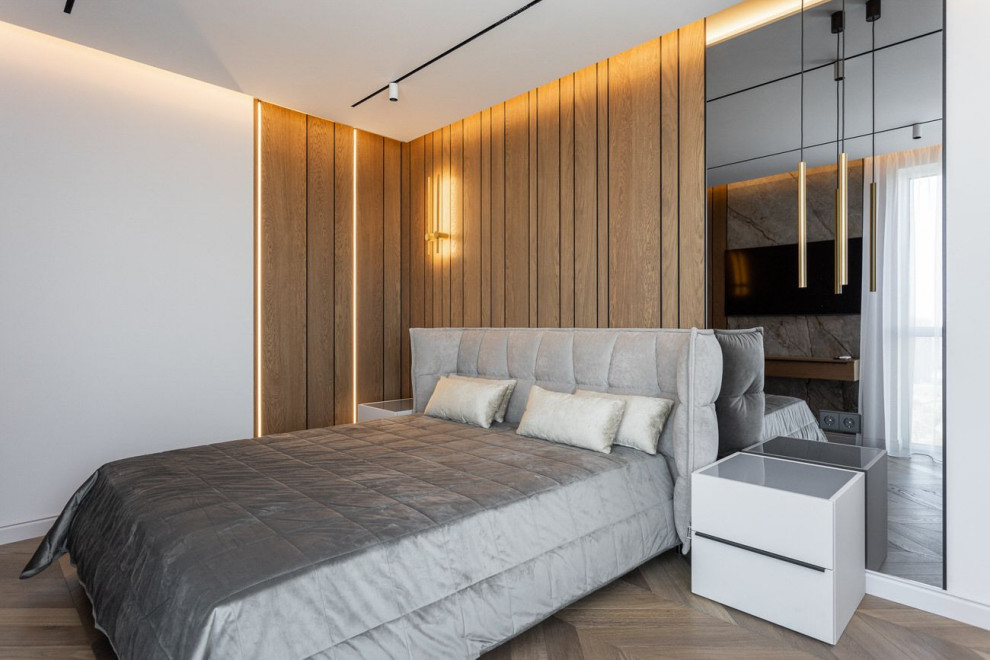 Практичная спальная комната в современном стиле