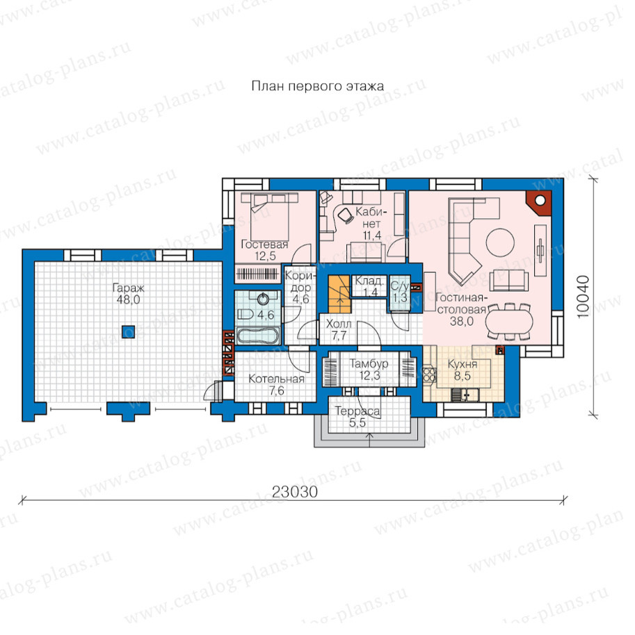 Проект с плоской эксплуатируемой кровлей 40-86L