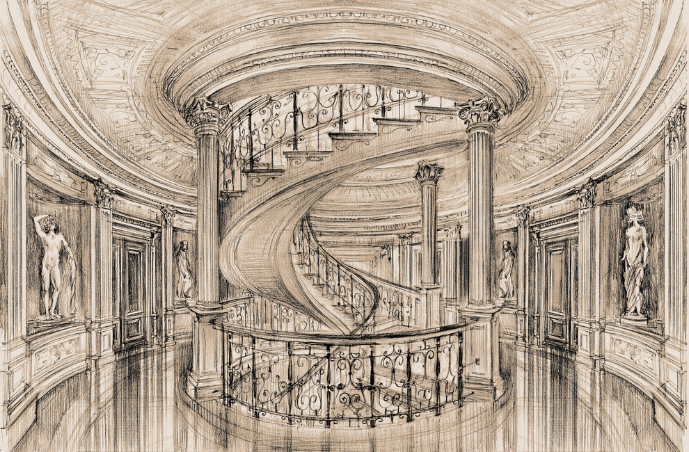 Обложка проекта: Загародный дом.Художественный паркет и лестница.