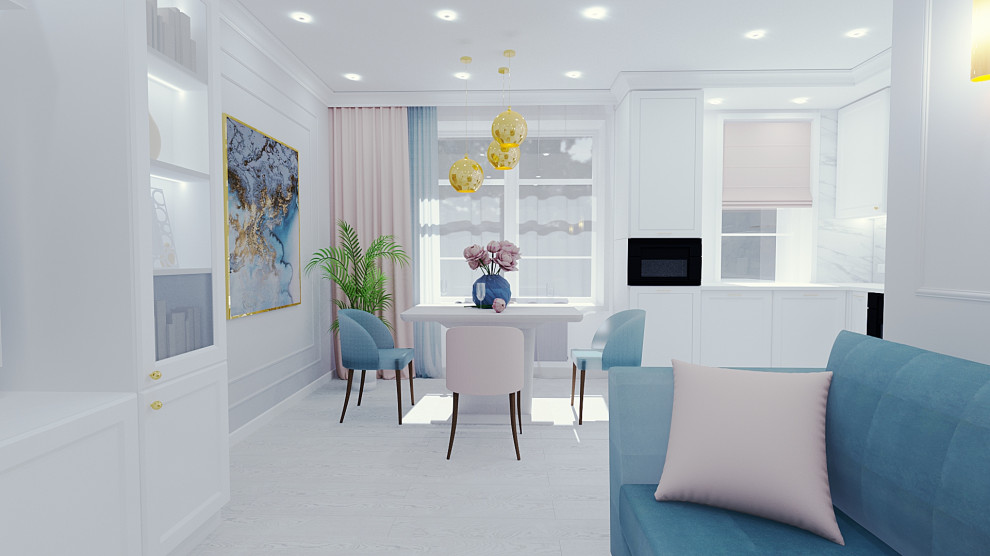 Дизайн-проект двухкомнатной квартиры, 83 м.кв.. Стиль- современная классика.