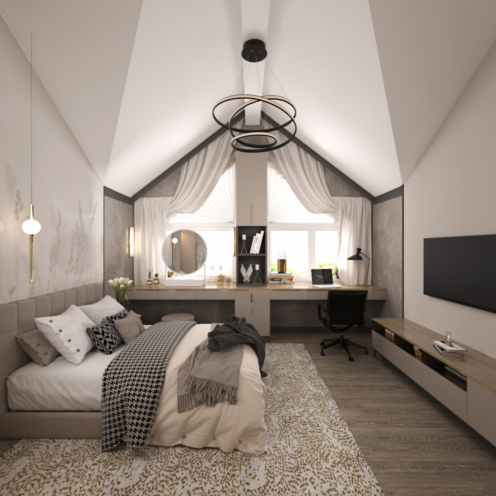 Двухэтажный дом с мансардным этажом