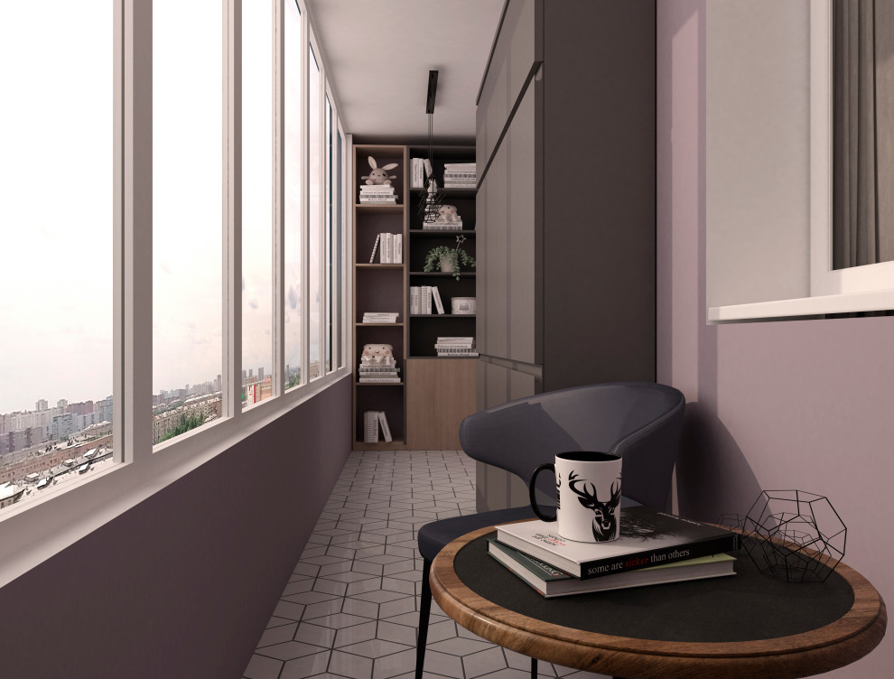 Сложное зонирование: спальня+кабинет+коридор. Обновление лоджии и детской.